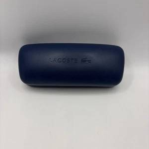 Lacoste Eyeglass Sunglass Hinged Hard Clamshell Case Blue With White Interior - Picture 1 of 5