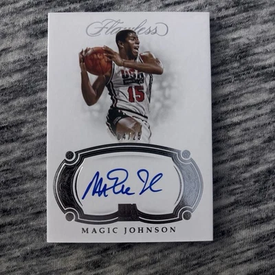 2018-19 Panini Flawless Magic Johnson Team USA Auto /25 US-MJS Lakers HOF - Image 1 of 4