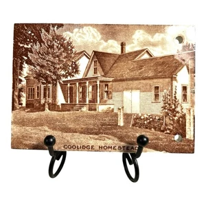 Antiker Wedgwood 1926 Kalender Werbung Fliese Coolidge Homestead - Bild 1 von 7