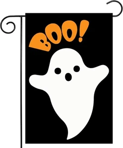 Halloween Boo Fantasma Jardín Banderas 12x18 Doble Cara, Pequeña Patio Bandera BOO Fantasma - Imagen 1 de 5
