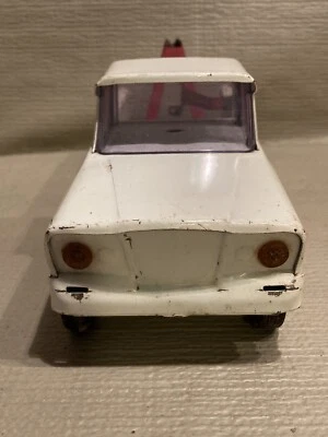 Vintage White Jeep Mini Tonka Wrecker Tow Truck 9" - Missing Pieces!! - Image 1 of 4