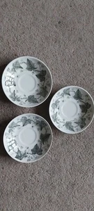 3 Wedgwood Napolean Ivy Saucers - Grey 4751 - Picture 1 of 5