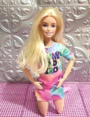 Nude Hybrid Barbie Doll, Braces Tall Model Long Blonde Made to Move Body OOAK  - Image 1 of 4