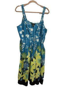 #8132 VTG LOLA P BLUE COTTAGE CORE GYPSY SUMMER DRESS COTTON SIZE 1X - Picture 1 of 7
