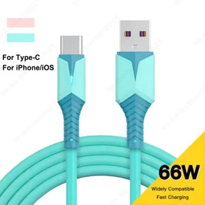 USB C Cable Fast Charging Data Cord Liquid Silicone Type C For Android Iphone - Picture 1 of 16