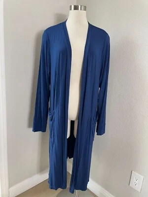 Cárdigan largo Cuddl Duds para mujer XL frente abierto longitud media detalle de botones laterales Foto 1 de 4