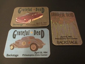 GRATEFUL DEAD BACKSTAGE PASS PHILADELPHIA CIVIC CENTER CAR APRIL 4/19+20+21/1984 - Picture 1 of 5