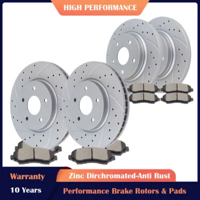 Front Rear Disc Rotors and Brake Pads Kit for Dodge Journey Grand Routan Caravan - Image 1 of 4