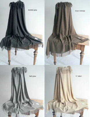 Edles Wohn- und Reiseplaid 100% Cashmere mit Fransen Steinbeck-Allgäu - Bild 1 von 4