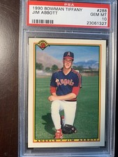 1990 Bowman Tiffany Jim Abbott PSA 10 Pop 2