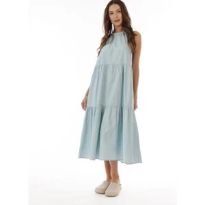 Maxi vestido largo con lazo trasero línea A etiqueta de papel nuevo sin etiquetas para mujer talla M - Imagen 1 de 12