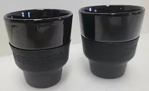 Nespresso Touch Collection 2 Black Espresso Coffee Cups Geckeler Michels D1718 - Picture 1 of 6