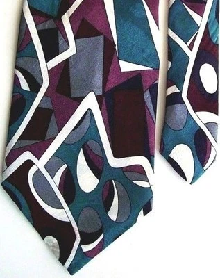 Albert Nipon Men's Silk Novelty Neck Tie Red 4" x 56" - Image 1 of 2