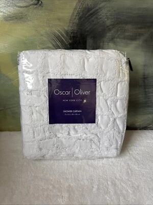Oscar Oliver Blanco Cameron Cortina de Ducha Talla 72" x 72" Nuevo 🌹 Foto 1 de 3