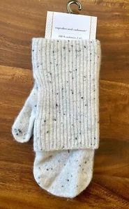 CUPCAKES AND CASHMERE 100% 2-PLY CASHMERE MITTENS 2-IN-1 ONE SIZE L GRAY NWT $69 - Picture 1 of 4