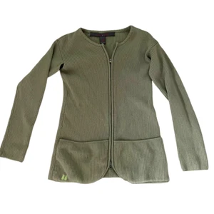 Bonfire Full Zip Knit Cardigan Sweater Lamb Wool Pockets Green XL - Picture 1 of 12