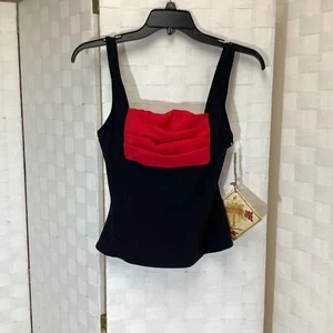 NWT Caribbean Joe black red tankini size 10 - Picture 1 of 5