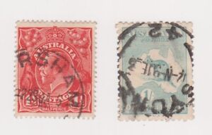 Neues AngebotAustralia Briefmarken Australien,three Halfpence=1,5 pence rot Motiv King George
