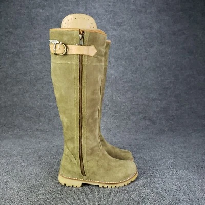 Palladium Boots Womens EU 37 US 6 Green Suede Leather Knee High Zip $409 MSRP - Image 1 of 4