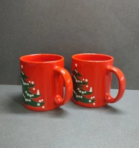 Pair Of Vtg. Waechtersbach W. Germany Christmas Tree Mugs - Picture 1 of 12