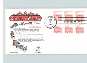2 Different CIRCUS WAGON Transportation coil First Day of Issue covers 1982 - Picture 1 of 2