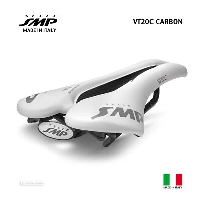  Sillín Selle SMP VT20C CARBONO: TERCIOPELO TOUCH BLANCO - ¡HECHO EN iTALY!  Foto 1 de 4