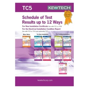 *Updated* Kewtech TC5 Schedule of Test Results - Up to 12 Ways / BS7671:2018 - Picture 1 of 1