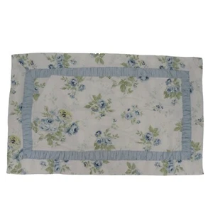 Home Trends Blue White Rose Flower Floral Shabby Chic Rectangle Pillow Sham - Picture 1 of 14