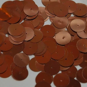Round Sequin 15mm Chestnut Brown Metallic Couture Paillettes - Picture 1 of 2