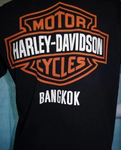 hARLEY DAVIDSON LOGO BANGKOK TEE BLACK SH SLV T SHIRT SM YOUTH ? UNISEX neocurio - Picture 1 of 6