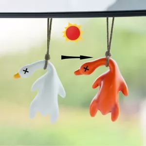 6pcs Color Change Resin Duck Creative Car Pendant Keychain Hanging Ornament - Picture 1 of 8