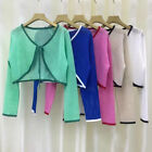 Knitted Cropped Top Shawl Long Sleeve All-Match Cardigan Solid Color Crop To WIN