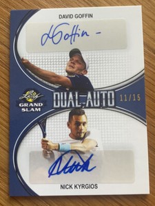 2018 Leaf Grand Slam Tennis Dual Auto Card David Goffin & Nick Kyrgios #11/15