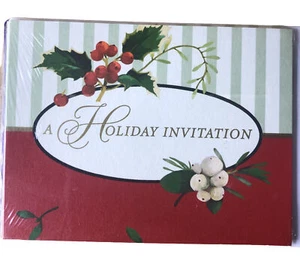 Vtg Hallmark Holiday Invitations Eight Pieces With Envelopes NIP Martha Negley - Picture 1 of 3