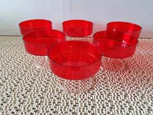 Eis/Dessertschalen aus Kunststoff  6 Stk. H:7cm ø 10cm Stapelbar Vintage DDR - Bild 1 von 6
