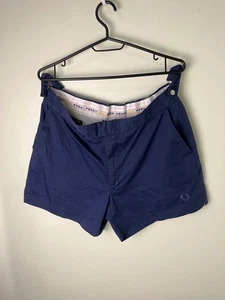 Pantalones Cortos Fred Perry Azul Ropa Deportiva Frente Plano Talla 36 - Imagen 1 de 6