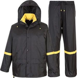 Trajes de lluvia clásicos para hombre equipo de lluvia transpirable para trabajo impermeable, abrigo con capucha - Imagen 1 de 12