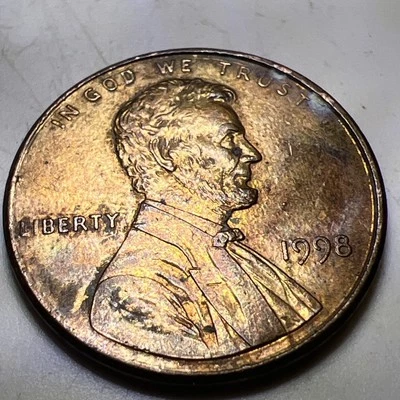 1998 No Mint Lincoln Cent Multiple Errors Missing States Of,l,offstk ,close Am - Image 1 of 4