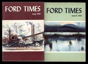 SET BESTEHEND AUS ZWEI - FORD TIMES Magazin März, Mai 1958 * Auto Nachrichten Kunst Reise Rezepte  - Bild 1 von 8