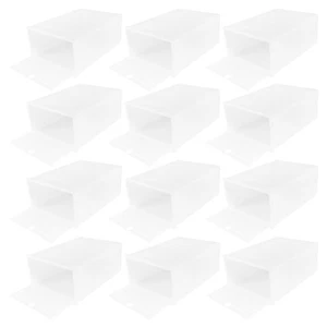 Schuhaufbewahrung Schuhbox Sneakerboxen klar Kunststoff stapelbar Aufbewahrungswürfel - Bild 1 von 12