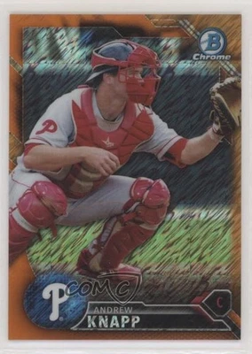 2016 Bowman Chrome Prospects Orange Shimmer Refractor /25 Andrew Knapp #BCP129 - Image 1 of 2
