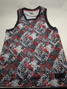 Camiseta sin mangas de baloncesto And1 para hombre roja negra gráfica AOP talla M transpirable cómoda - Imagen 1 de 6