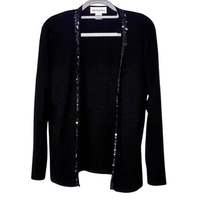 Cárdigan de cachemir negro vintage Bloomingdales con ribete de lentejuelas para mujer pequeño grande Foto 1 de 4
