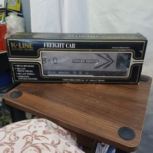 Trenes eléctricos K-Line calibre O/27 K-69010 B&O vagón plano con contenedor - Imagen 1 de 9