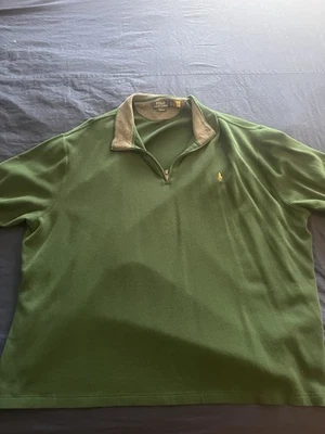 Polo Ralph Lauren Quarter Zip Pullover Sweater 4xl Cotton Green - Image 1 of 3