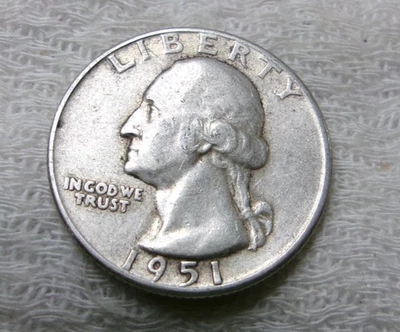 1951 P SILVER Washington Quarter #CU55 - Image 1 of 2