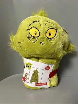 NUEVO Dr. Seuss Grinch Manta de Felpa Suave con Capucha con Bolsillos para las Manos 30"x50" Foto 1 de 4
