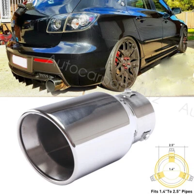 Exhaust Pipe Tip Rear Tail Throat Muffler Stainless For Mazda 3 5 6 CX-3 CX-5 Foto 1 de 4