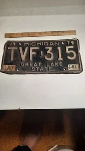MI Michigan License Plate TVF-315 Plate 1979 - Picture 1 of 2