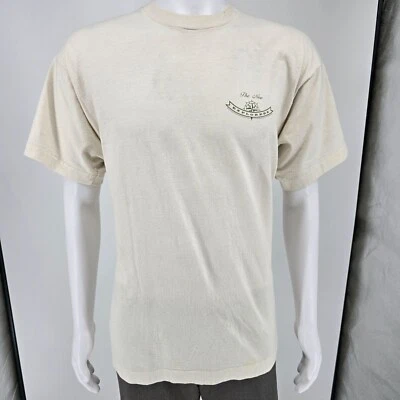 Vintage Thrashed 1990s Beige "The New Explorers" Graphic T-Shirt (XL) - Image 1 of 4